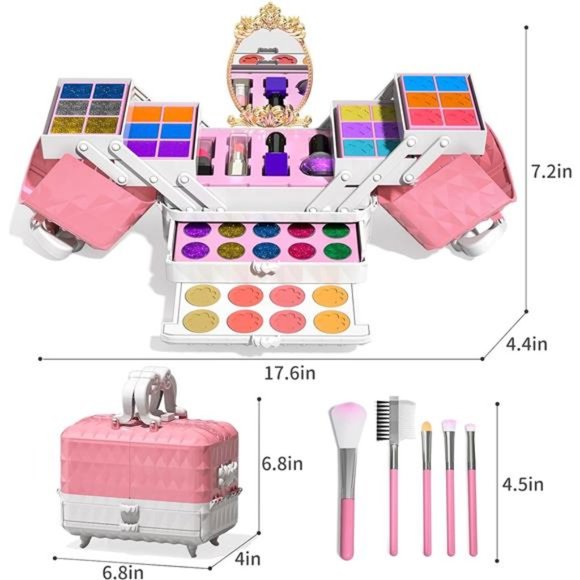 Kids Makeup Kit - 52 Pcs Pretend Makeup, Washable For Kids - Picture 7 of 7
